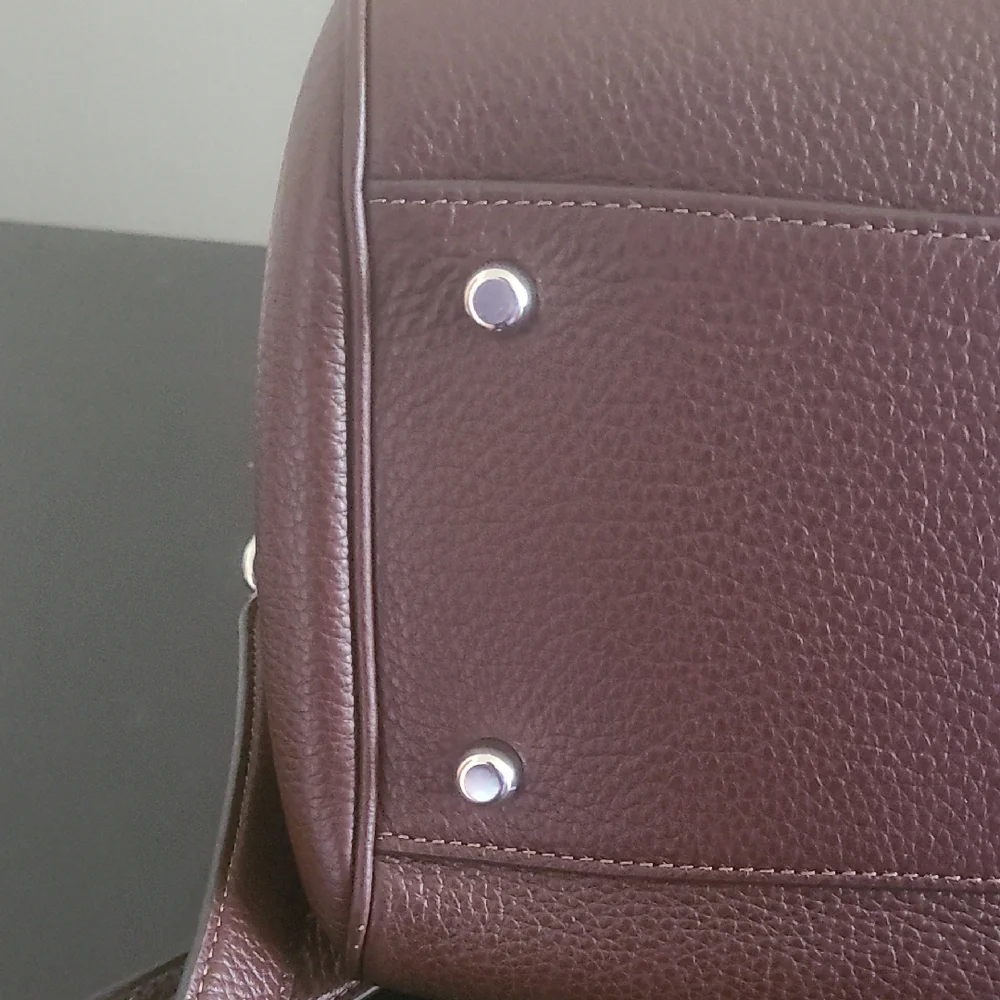Coach Pebbled Leather Rowen Large Satchel in Maple 12Wx8H, No Dust Cover - Picture 10 of 13